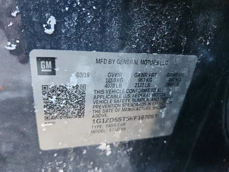 2019 CHEVROLET MALIBU LT  