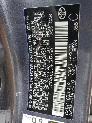 2015 TOYOTA PRIUS V   