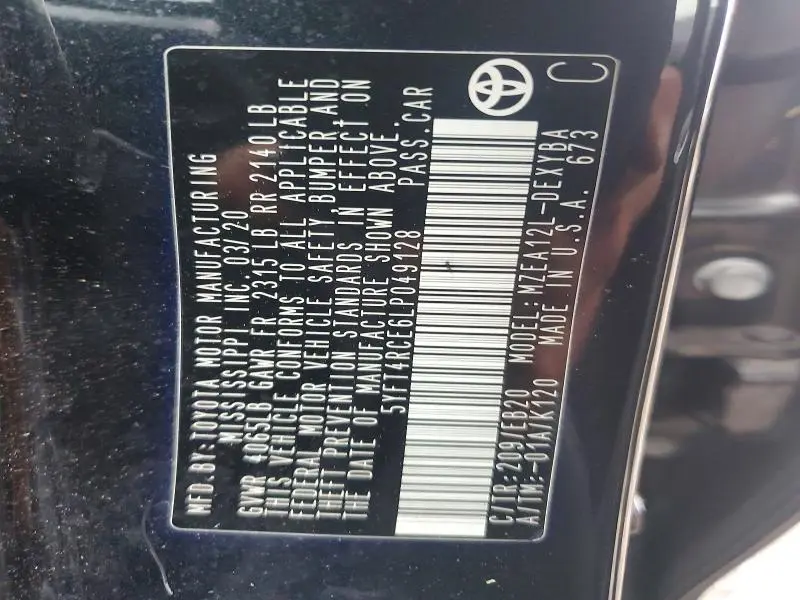 2020 TOYOTA COROLLA XSE  