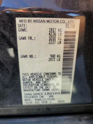 2018 NISSAN ALTIMA 2.5  