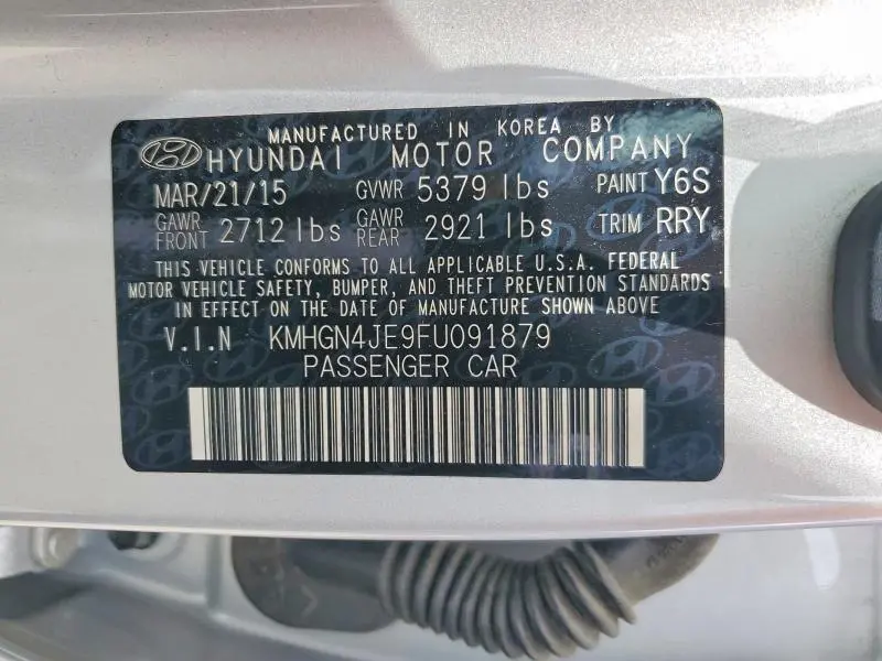 2015 HYUNDAI GENESIS 3.8L  