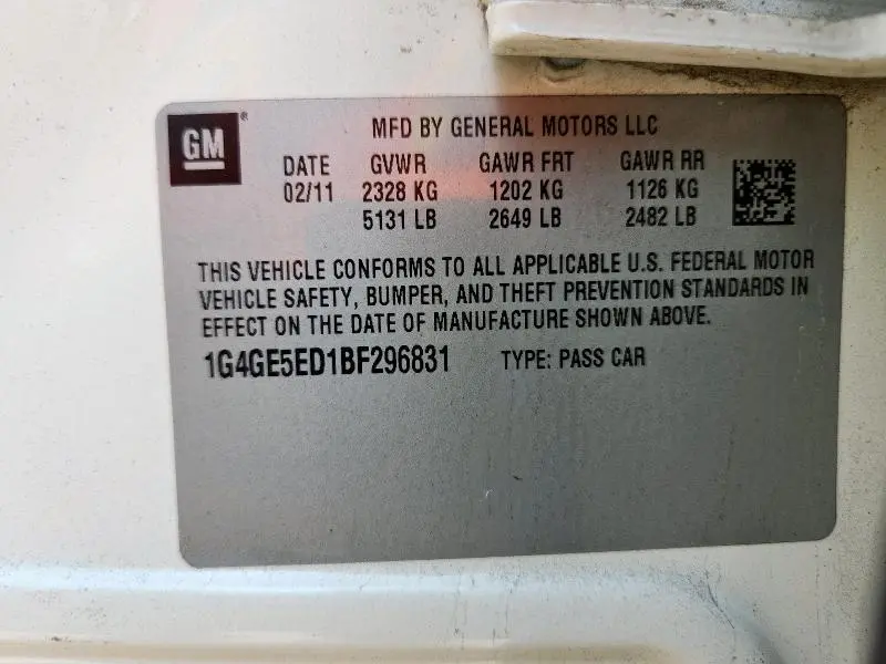 2011 BUICK LACROSSE CXS  