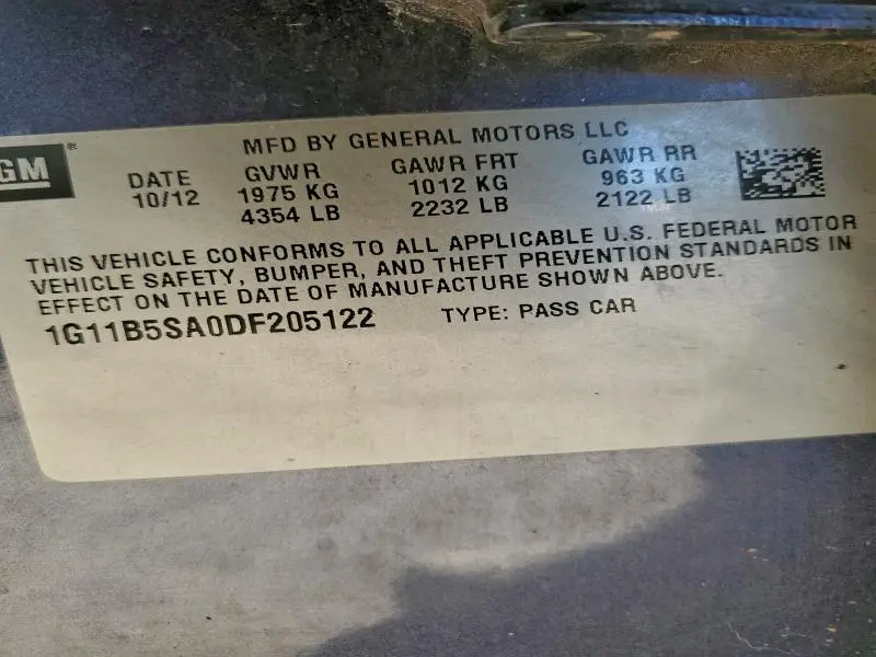2013 CHEVROLET MALIBU LS  