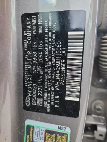 2021 HYUNDAI ELANTRA SEL  