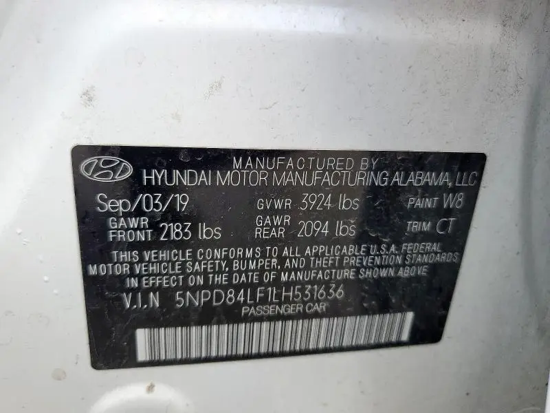 2020 HYUNDAI ELANTRA SEL  