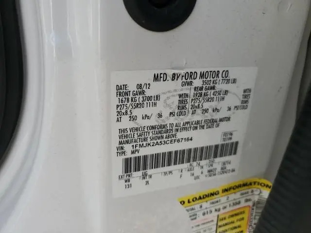 2012 FORD EXPEDITION EL LIMITED  