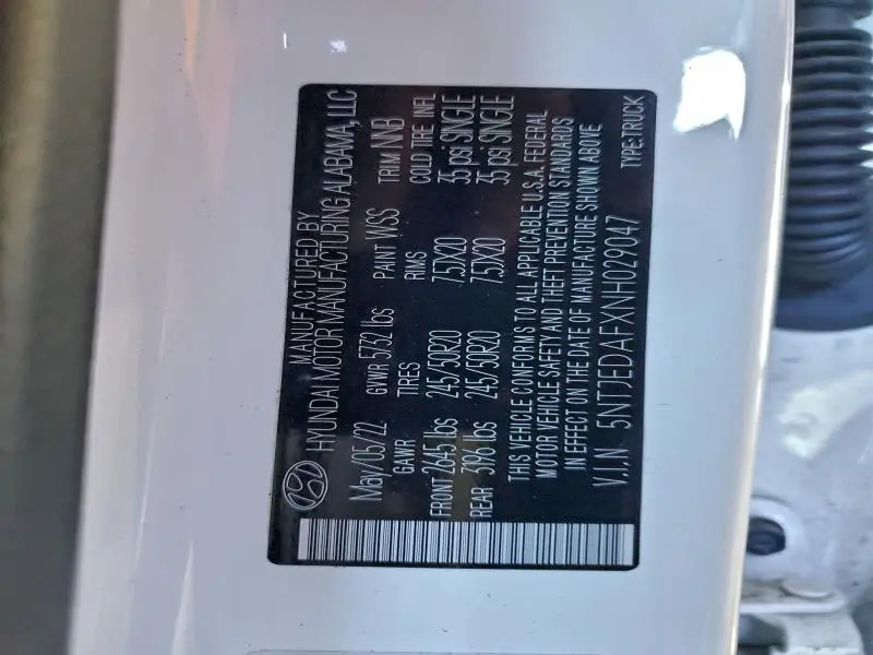 2022 HYUNDAI SANTA CRUZ LIMITED  