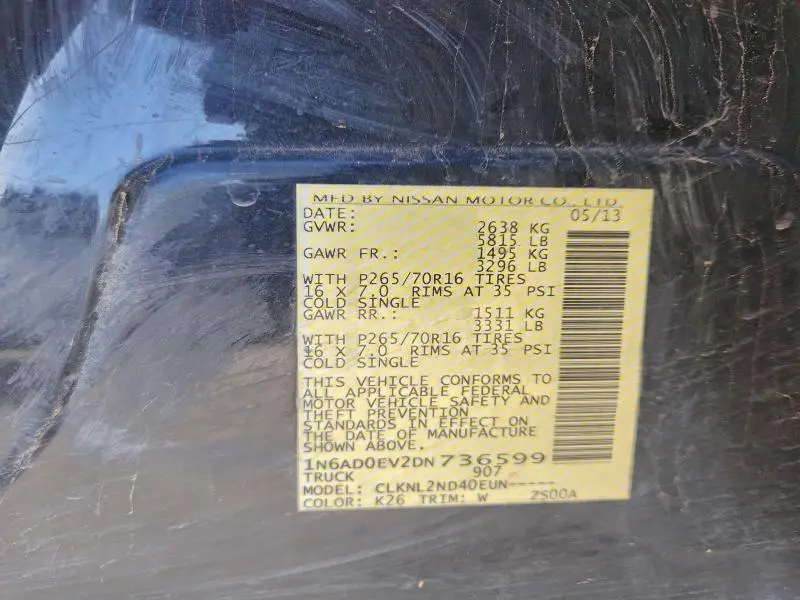 2013 NISSAN FRONTIER S  