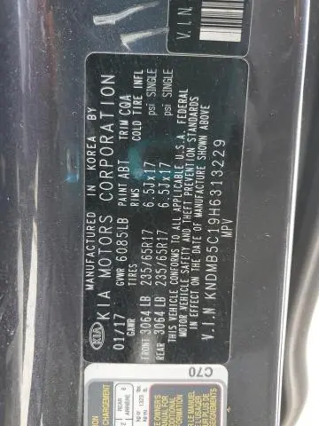 2017 KIA SEDONA LX  