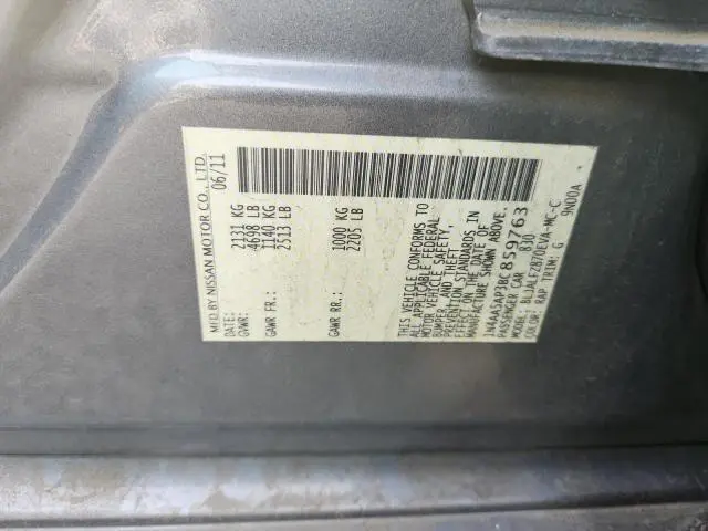 2011 NISSAN MAXIMA S  