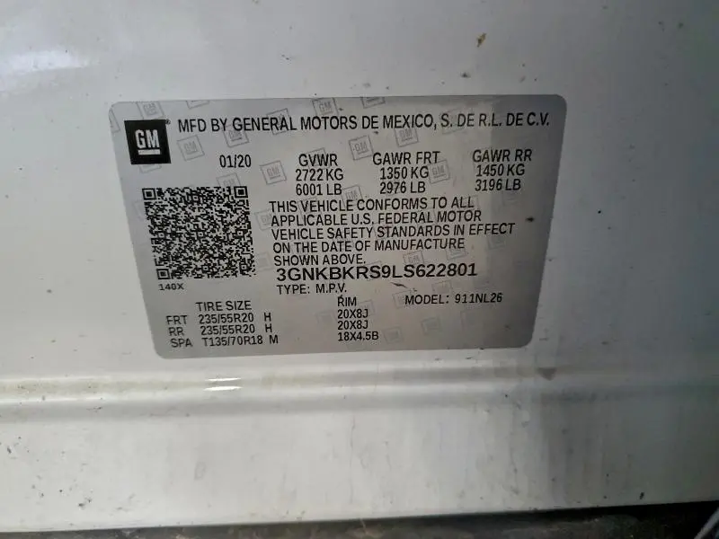 2020 CHEVROLET BLAZER RS  