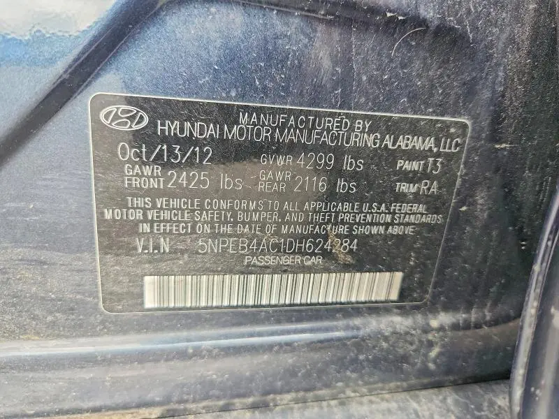 2013 HYUNDAI SONATA GLS  