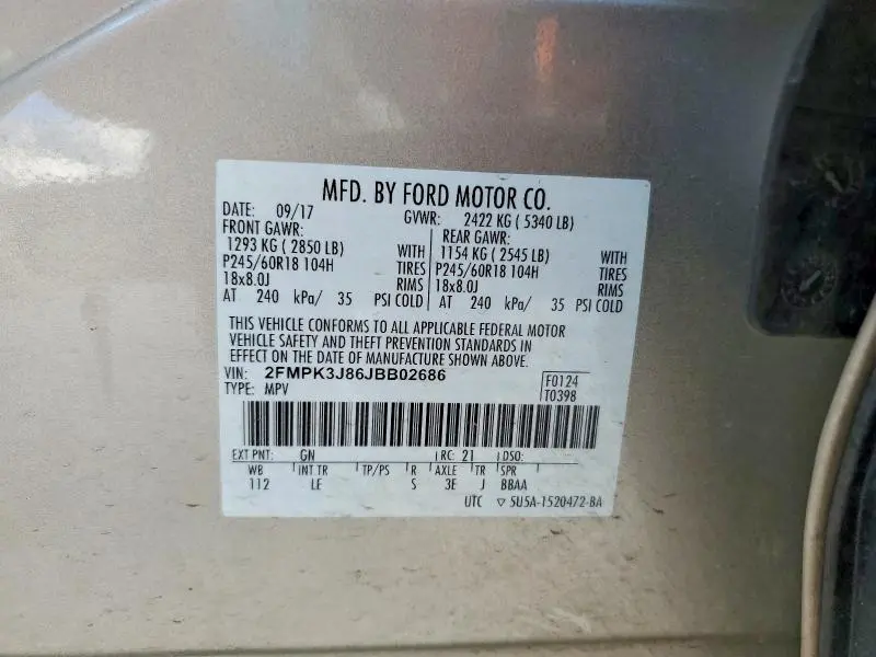 2018 FORD EDGE SEL  