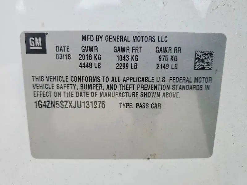 2018 BUICK LACROSSE PREFERRED  