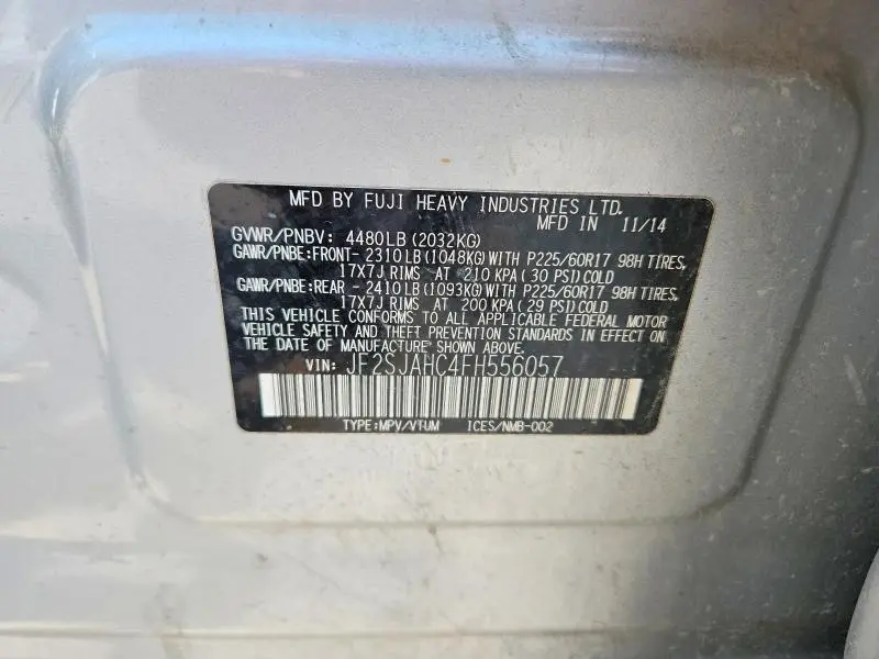 2015 SUBARU FORESTER 2.5I LIMITED  