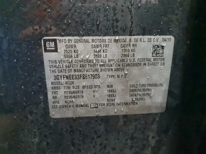 2015 CADILLAC SRX LUXURY COLLECTION  