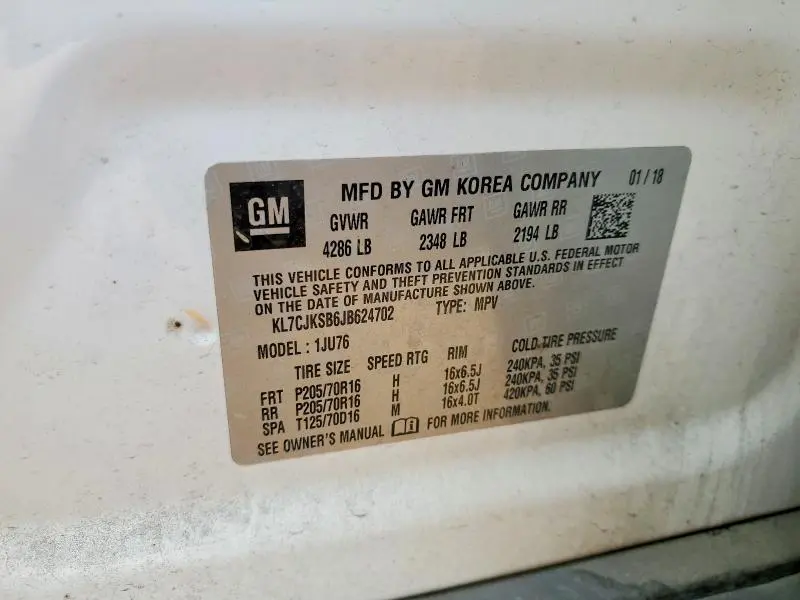 2018 CHEVROLET TRAX LS  