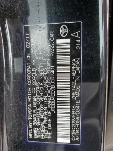 2011 TOYOTA COROLLA BASE  