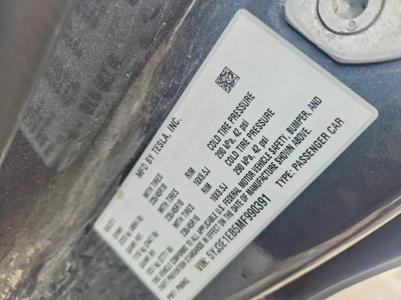 2021 TESLA MODEL 3   