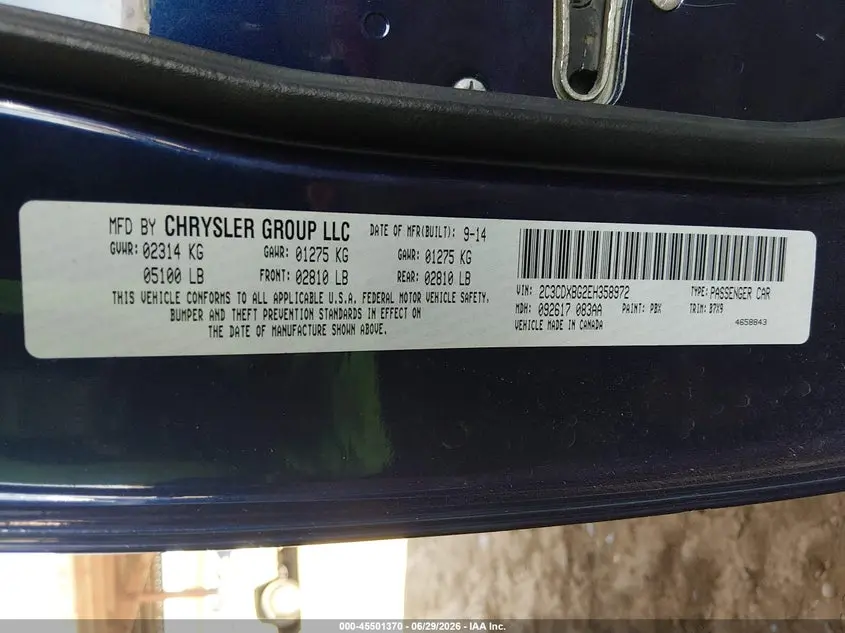 2014 DODGE CHARGER SE