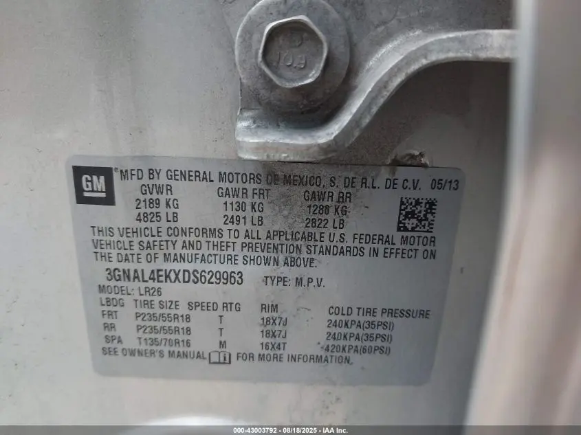 2013 CHEVROLET CAPTIVA SPORT LTZ