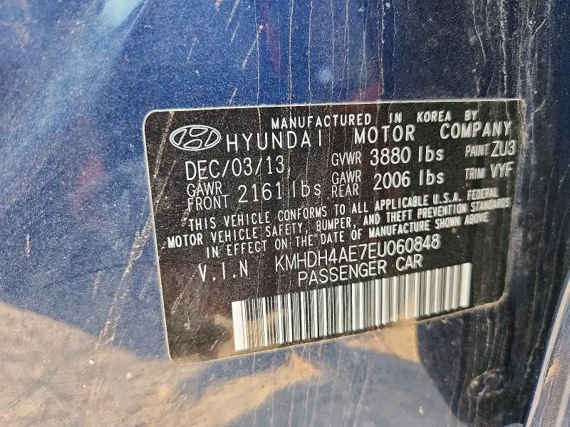2014 HYUNDAI ELANTRA SE  