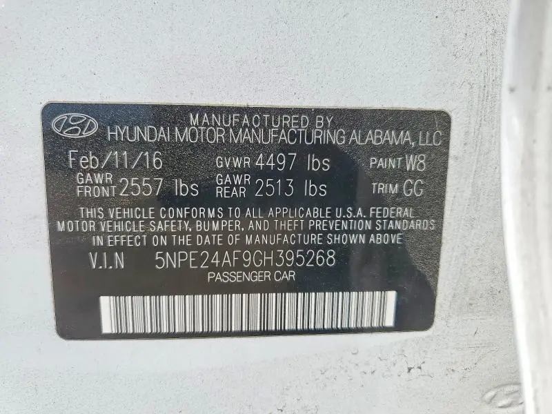 2016 HYUNDAI SONATA BASE  