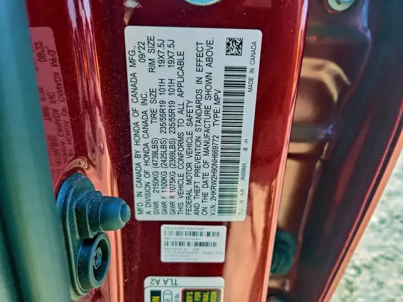 2022 HONDA CR-V TOURING  