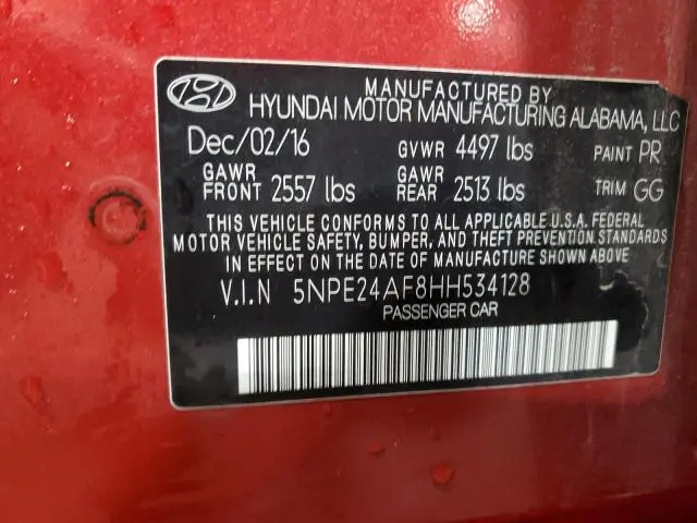 2017 HYUNDAI SONATA SE  