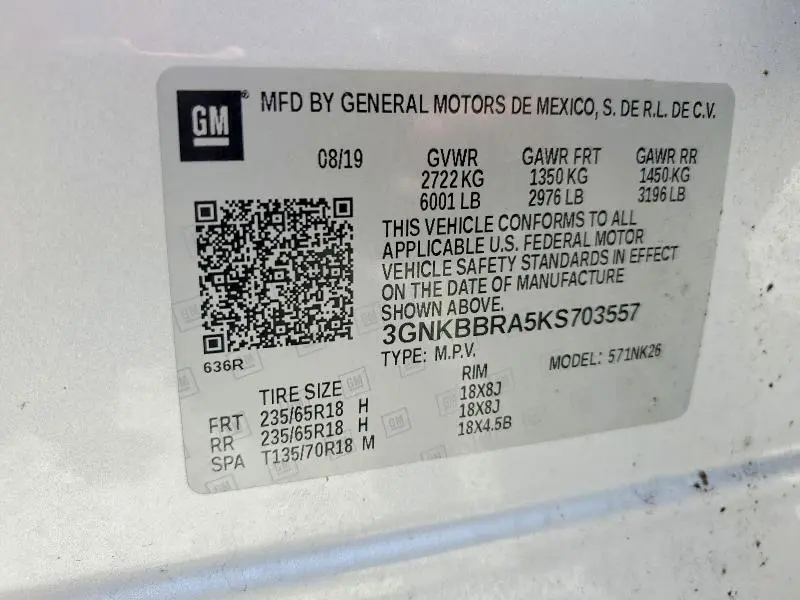 2019 CHEVROLET BLAZER 1LT  