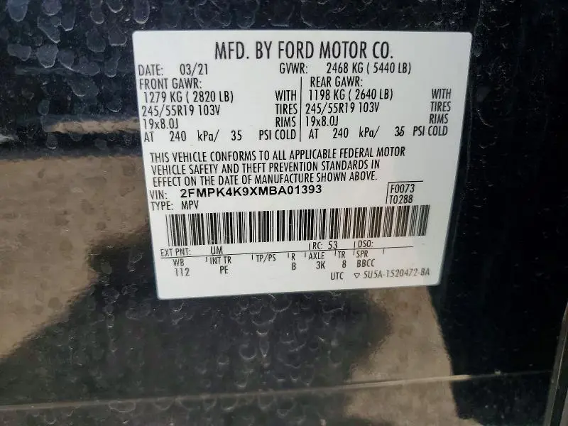 2021 FORD EDGE TITANIUM  