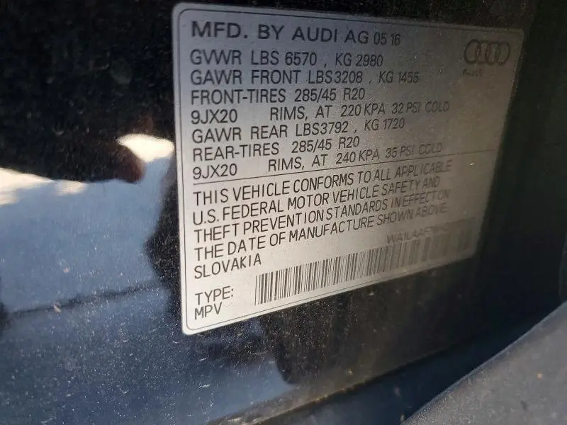 2017 AUDI Q7 PREMIUM PLUS  