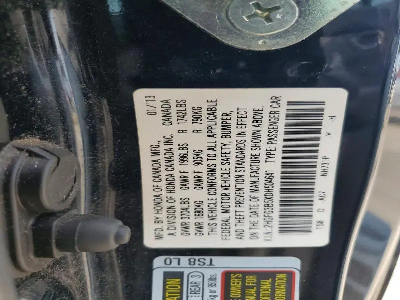 2013 HONDA CIVIC LX  