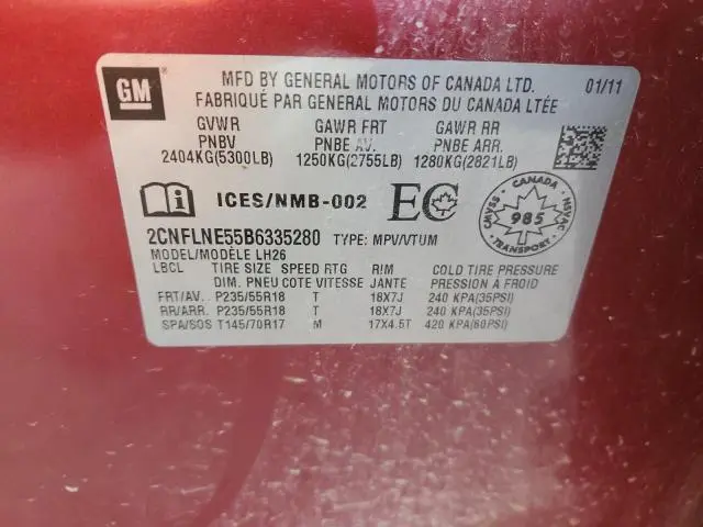 2011 CHEVROLET EQUINOX LT  