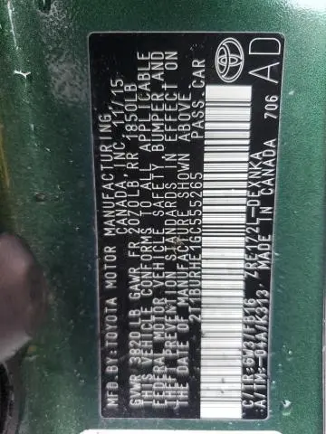 2016 TOYOTA COROLLA L  