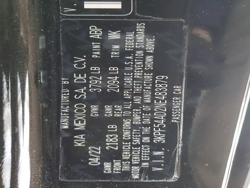 2022 KIA FORTE GT LINE  