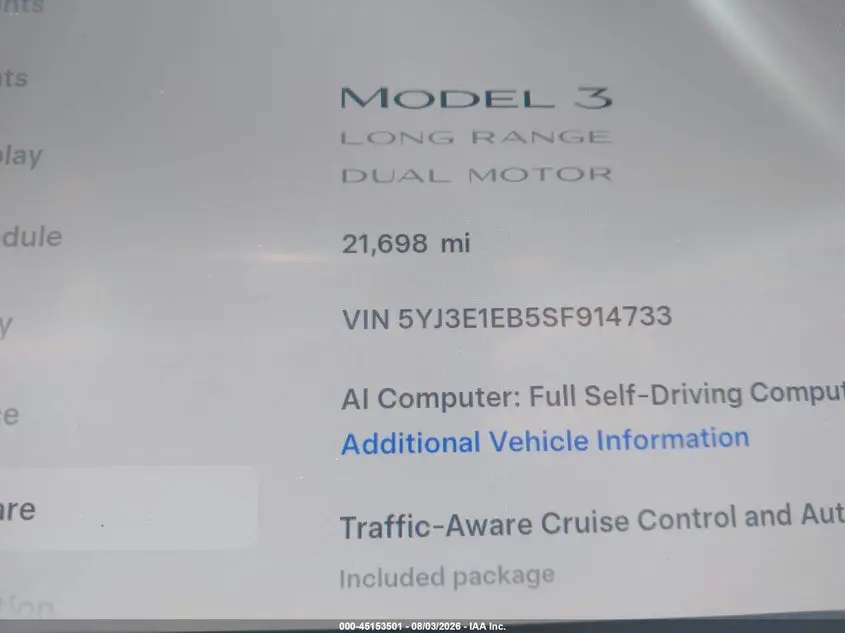 2025 TESLA MODEL 3 LONG RANGE ALL-WHEEL DRIVE