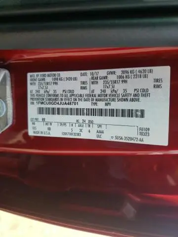 2018 FORD ESCAPE SE  
