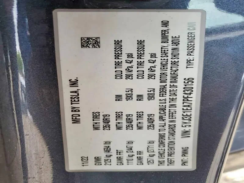 2023 TESLA MODEL 3   