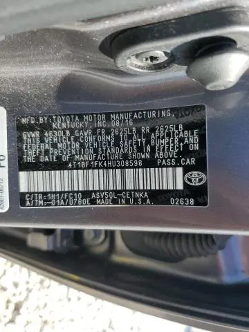 2017 TOYOTA CAMRY LE