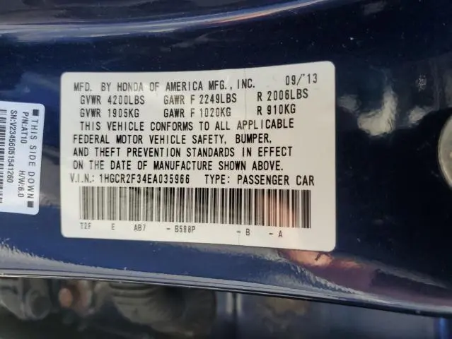 2014 HONDA ACCORD LX  