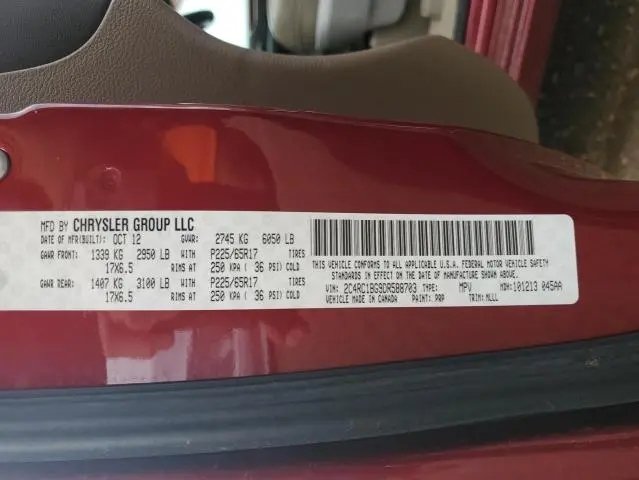 2013 CHRYSLER TOWN & COUNTRY TOURING  