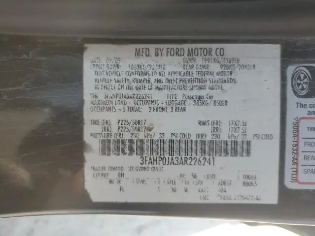 2010 FORD FUSION SEL  