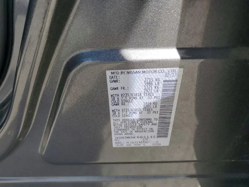 2017 NISSAN PATHFINDER SV  