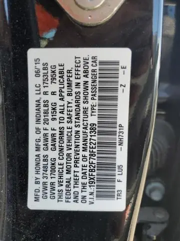 2015 HONDA CIVIC SE  
