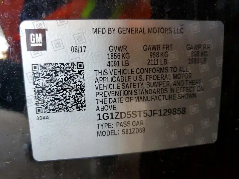 2018 CHEVROLET MALIBU LT  