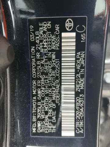 2020 TOYOTA COROLLA LE  