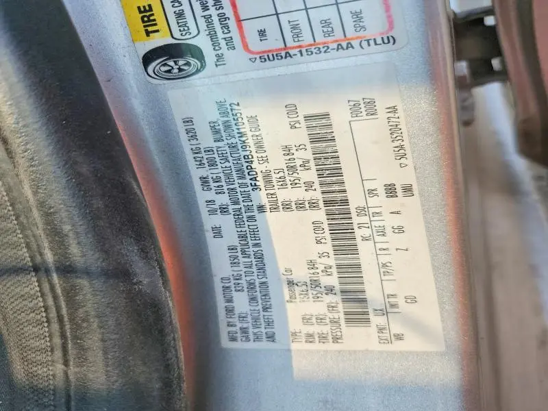 2019 FORD FIESTA SE  