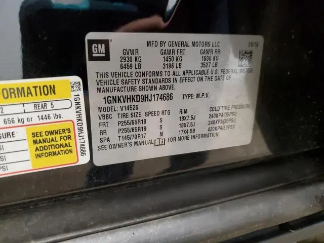 2017 CHEVROLET TRAVERSE LT  