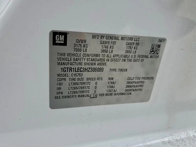 2017 GMC SIERRA C1500  